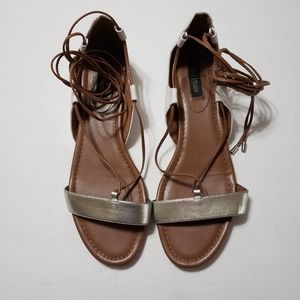 White House Black Market lace up sandals 9